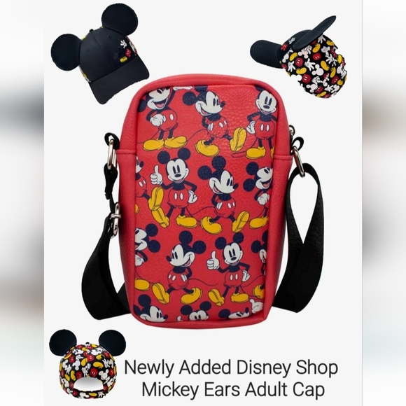 UPDATE Disney Mickey Mouse Poses Crossbody by BuckleDown & Mickey Ears Adult Cap - Picture 7 of 8